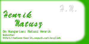 henrik matusz business card